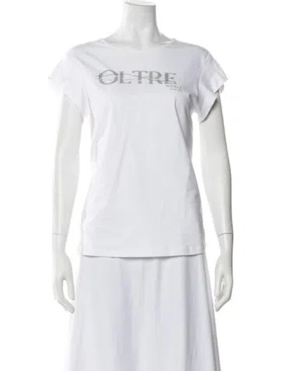 Pre-owned Peserico Graphic Print Crew Neck T-shirt In White