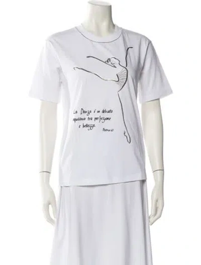 Pre-owned Peserico Graphic Print Crew Neck T-shirt In White