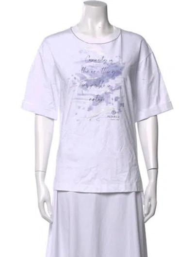 Pre-owned Peserico Graphic Print Crew Neck T-shirt In White
