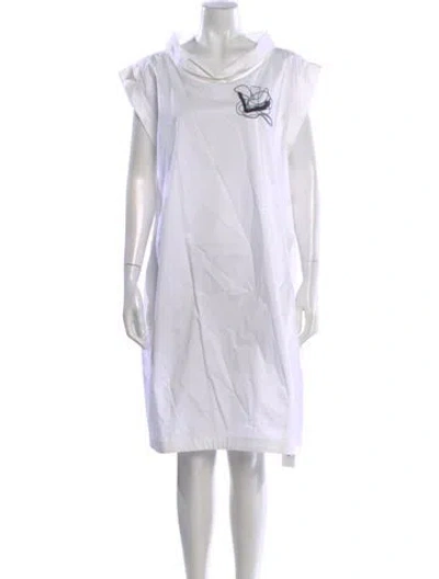 Pre-owned Peserico Graphic Print Knee-length Dress In White