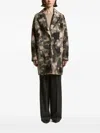 Peserico Graphic-print Wool Coat In Multi