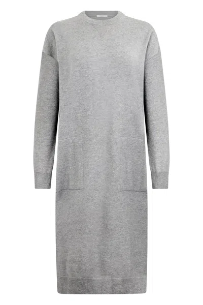 Peserico Gray Dress With Long Sleeves, Perfect For A Casual And Chic Look.