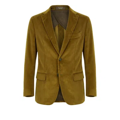 Peserico Green Cotton Men Jacket In Brown