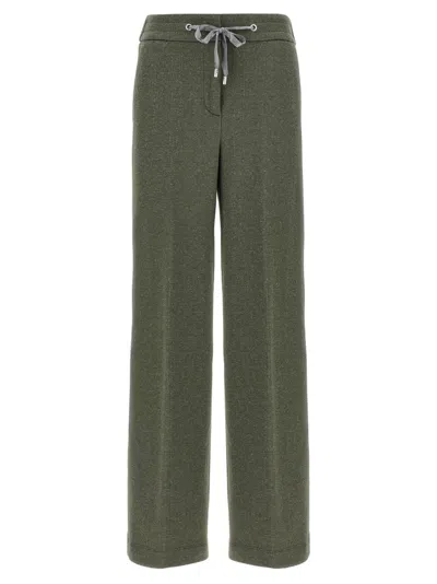 PESERICO GREEN LUREX JOGGERS