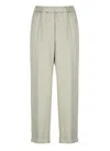 Peserico Elastic Waist Casual Pants In Green