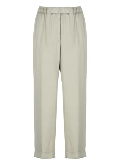 PESERICO PESERICO GREEN VISCOSE TROUSERS