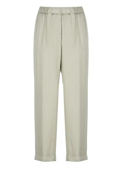 PESERICO GREEN VISCOSE TROUSERS