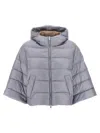 Peserico Cape Down Jacket Casual Jackets And Parka Gray In Gray