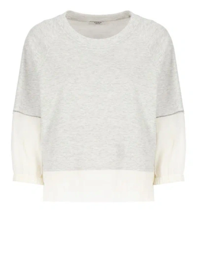 Peserico Grey Cotton And Silk Sweatshirt