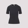 Peserico Ribbed Crew Neck T-shirt With Lurex Detail In Gray