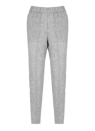 Peserico Grey Linen Trousers