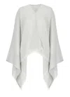 Peserico Grey Poncho With Bright Light Details