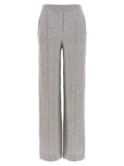 PESERICO GREY SILK WOOL PANTS