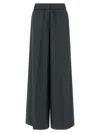 Peserico Wide Leg Trousers Elastic Waistband In Green