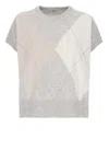 Peserico Argyle Pattern Wool And Silk Top In White