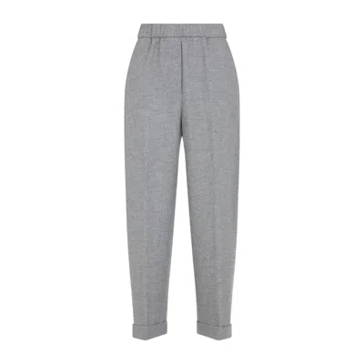 Peserico Grey Wool Pants In Gray