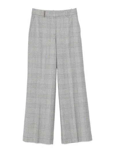 Peserico Grey Wool Virgin Wool Pants In Gray