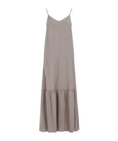 Peserico Habotai Ruffled Modal Maxi Dress