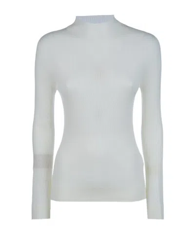 Peserico Half-neck Knitted Sweater In White