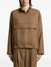 Peserico Half-zip Elasticated-hem Jacket In Brown