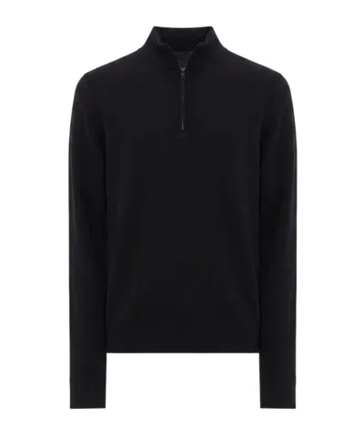 Peserico Quarter-zip Knitted Sweater In Black
