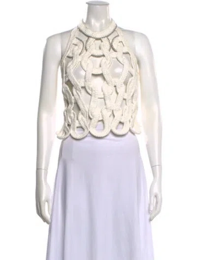 Pre-owned Peserico Halterneck Sleeveless Top In Neutrals