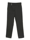 Peserico Heathered Gray Cropped Trousers With Tailored Fit In Black