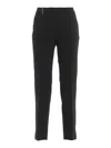 Peserico Pressed-crease Faille Tapered Trousers In Black