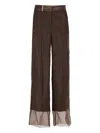 Peserico Linen And Viscose Pants In Brown