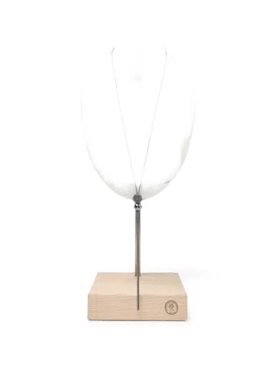 Peserico Hematite Tassel Necklace In Silver