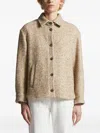 Peserico Herringbone Button Jacket In Neutral
