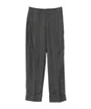 Peserico Herringbone Cuffed Trousers In Multi