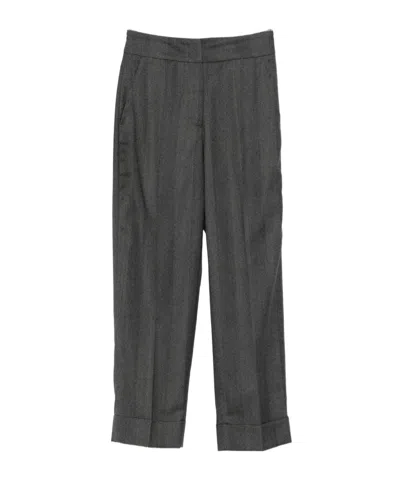 PESERICO HERRINGBONE CUFFED TROUSERS