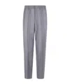 Peserico Herringbone Elasticated-waist Trousers In Gray