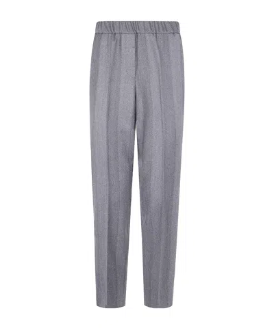 PESERICO HERRINGBONE ELASTICATED-WAIST TROUSERS