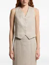 Peserico Herringbone-pattern Waistcoat In Neutral