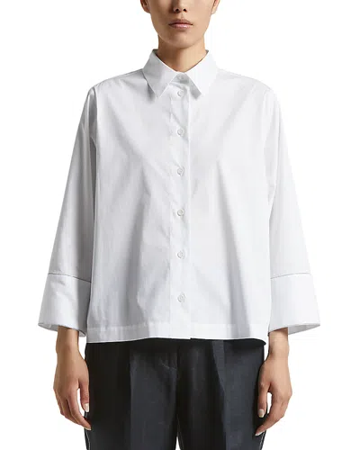 Peserico Hidden Button Blouse In Light White