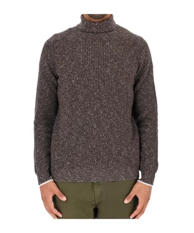 Peserico High Collar Long Sleeve Sweater In Black