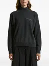 Peserico High Neck Embellished Sweater In Black