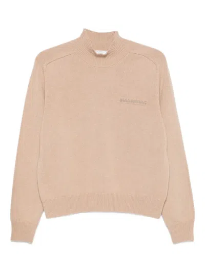 Peserico High-neck Embellished Sweater In Neutral