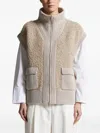 Peserico High-neck Flap-pocket Knitted Vest In Neutral