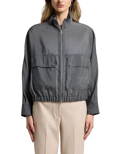 Peserico High Neck Jacket In Gray