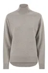 Peserico High-neck Jumper With Lurex In Gray