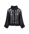 Peserico High-neck Knitted Cardigan In Black