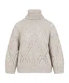 Peserico Turtleneck Diamond-pattern Knitwear In Neutral