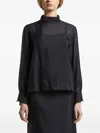 Peserico High-neck Long-sleeve Top In Black
