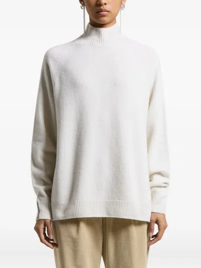 Peserico High-neck Raglan-sleeve Sweater In White