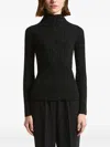 Peserico Wool And Viscose Rib-knit Mock-polo-neck Jumper With Lurex In Black
