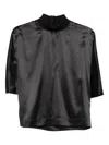 Peserico High-neck Short-sleeve Top In Black