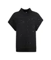 Peserico High-neck Short-sleeved Sweater In Black
